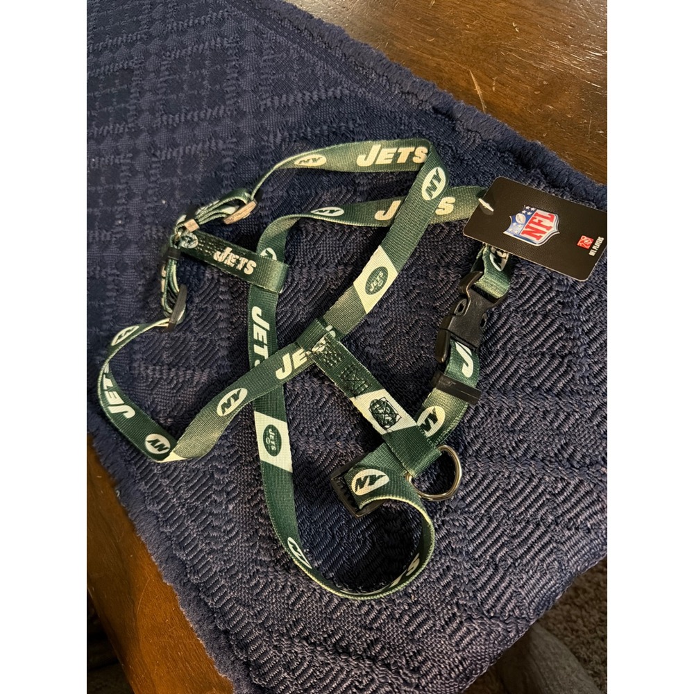 NFL New York Jets Dog Harness Green Adjustable Medium Team Logo Pet Gear